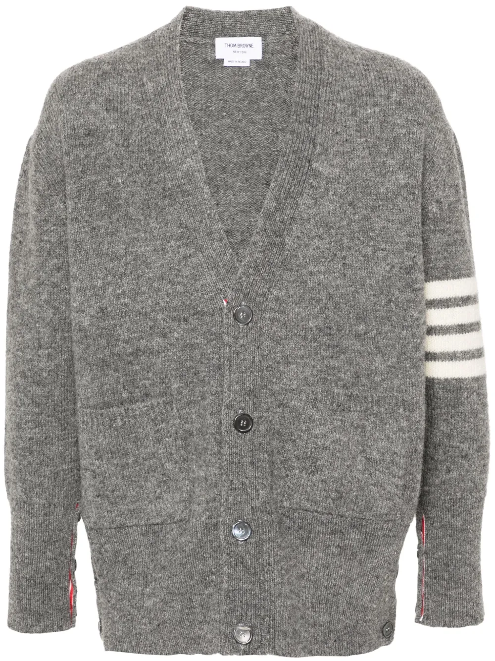 Image 1 of Thom Browne 4-Bar mélange wool cardigan