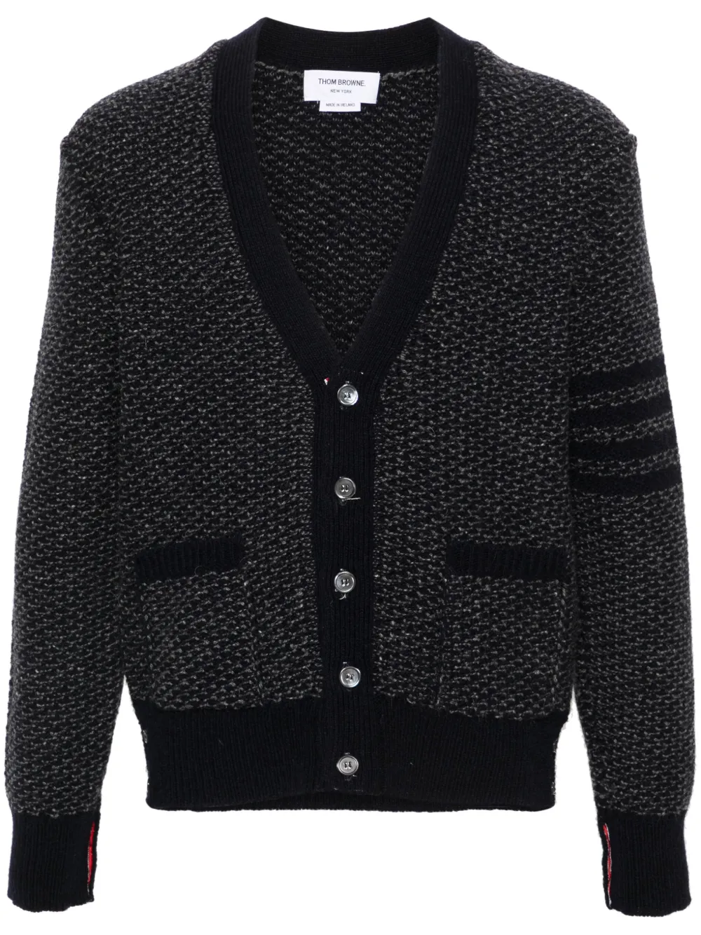 Thom Browne 4-Bar textured-knit cardigan | Blue | Image 1
