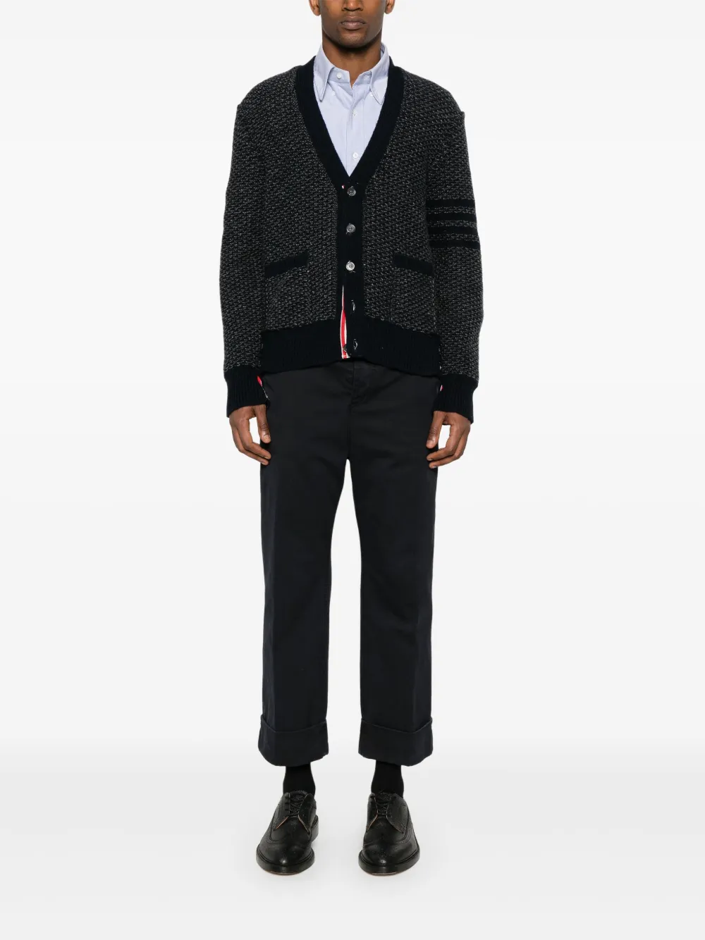 Thom Browne Vest met vier strepen - Blauw