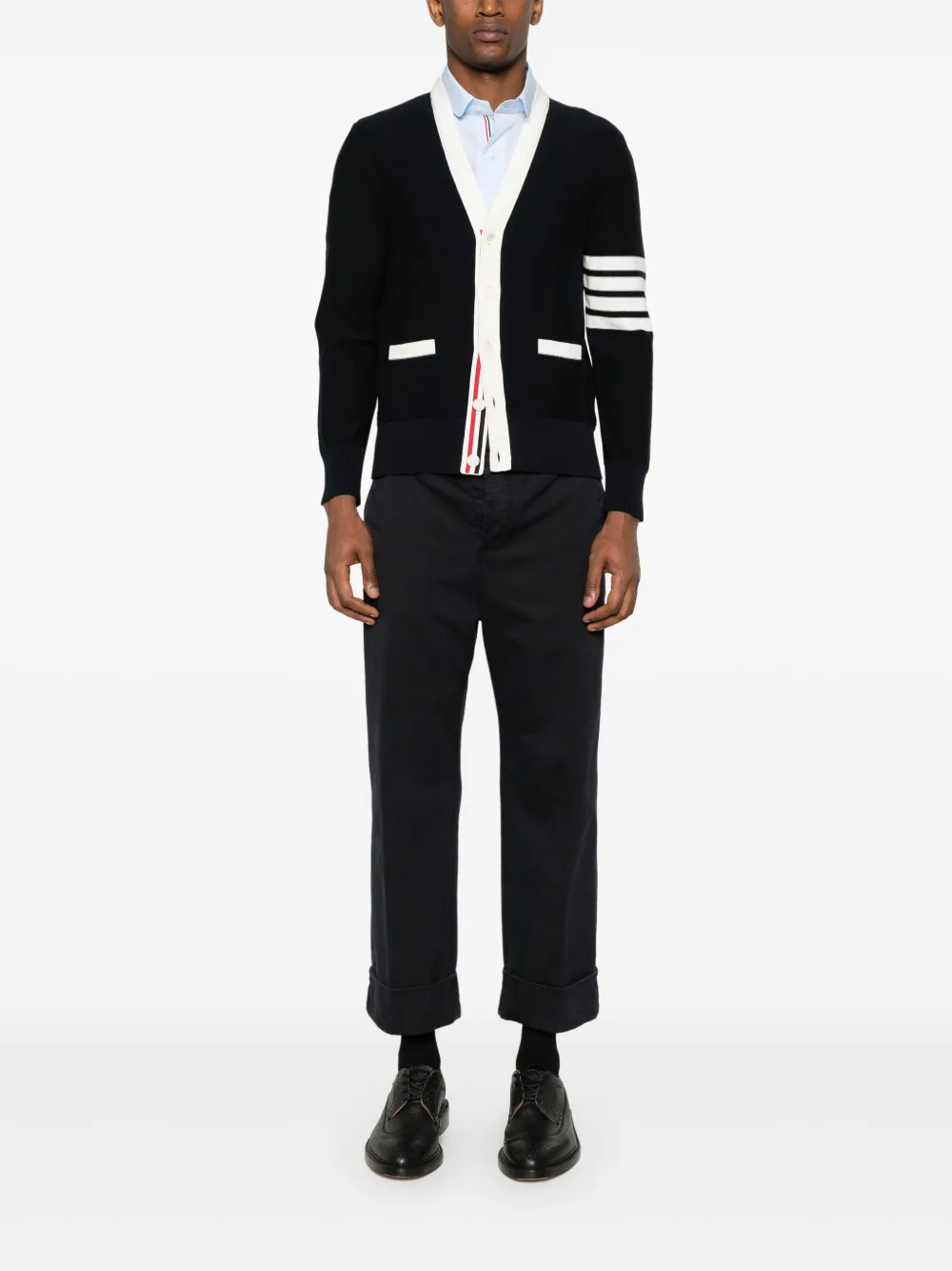 Thom Browne cardigan en coton à col v | Cardigans | Image 2