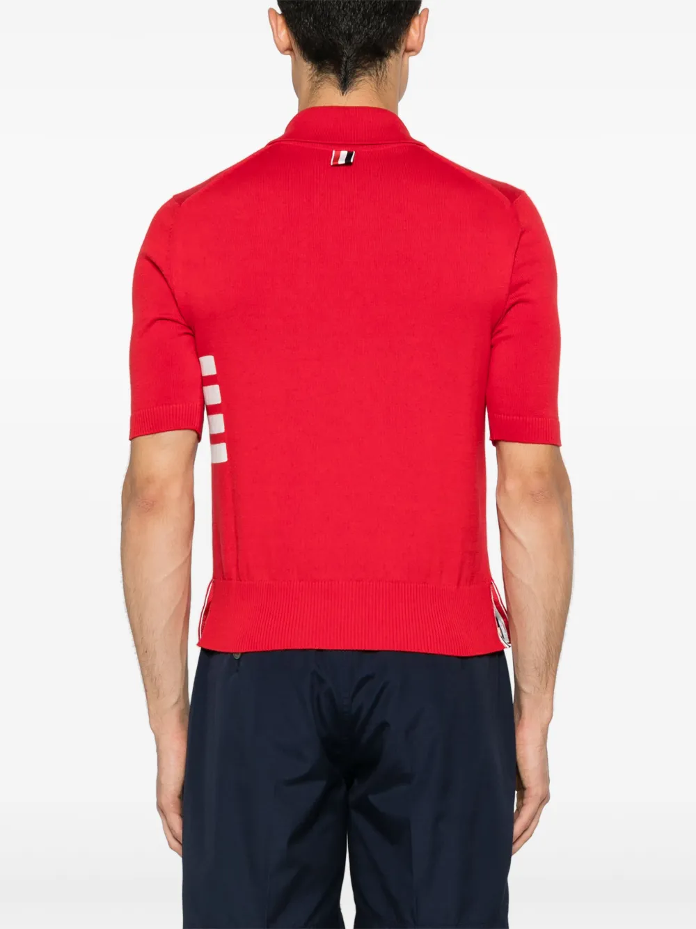 Thom Browne Gebreid poloshirt Rood