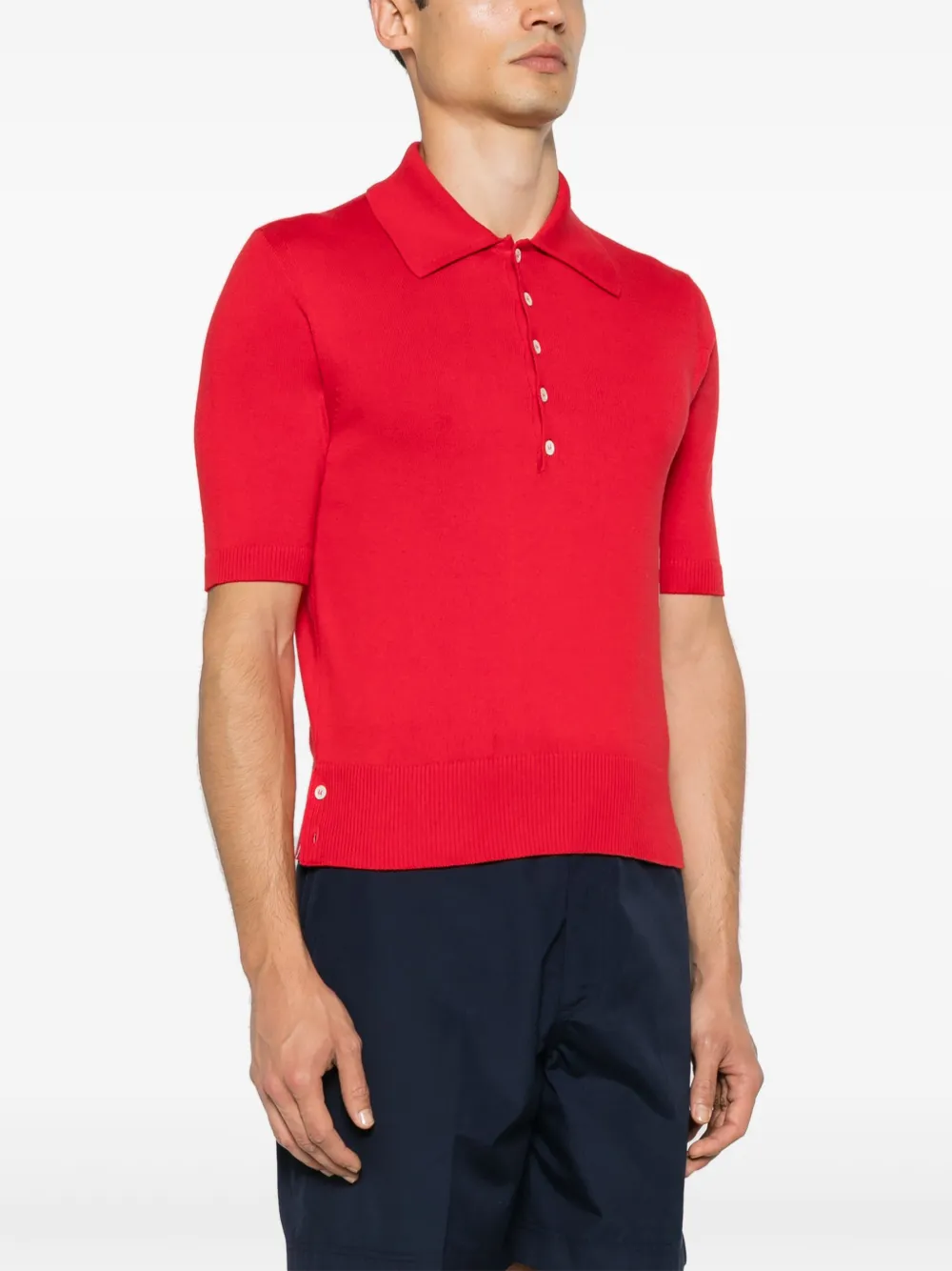 Thom Browne Gebreid poloshirt Rood