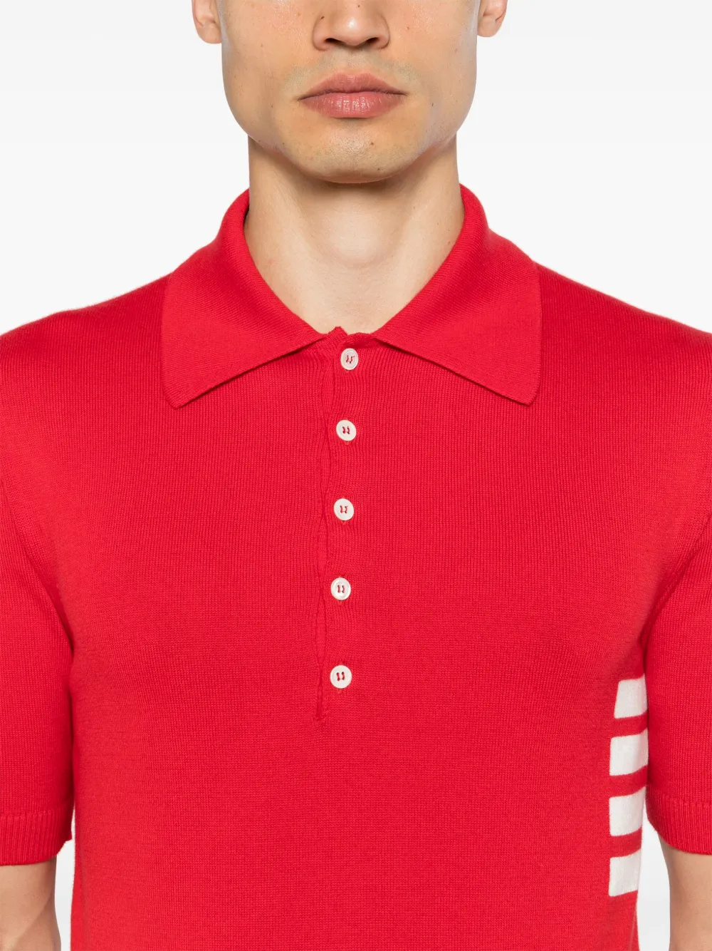 Thom Browne Gebreid poloshirt Rood
