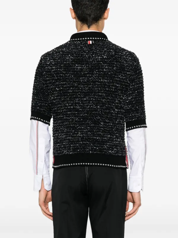 Thom Browne ツイード ポロシャツ | ブラック | FARFETCH JP