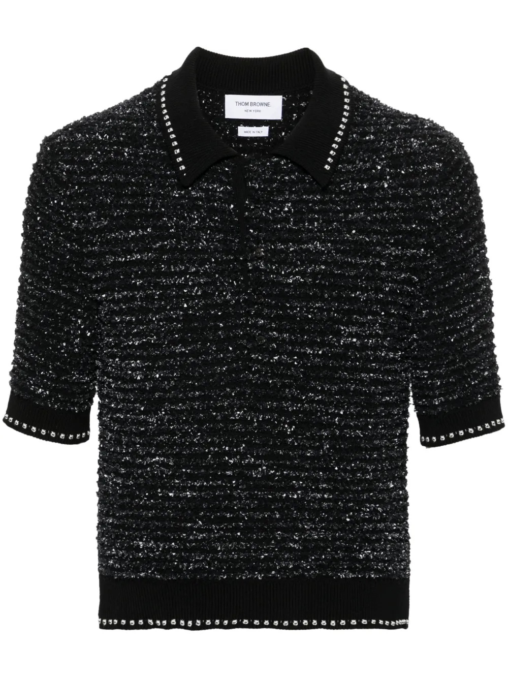 Thom Browne قميص بولو تويد | أسود | Image 1