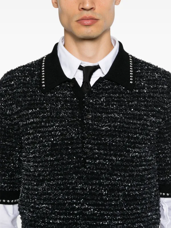 Thom Browne ツイード ポロシャツ | ブラック | FARFETCH JP