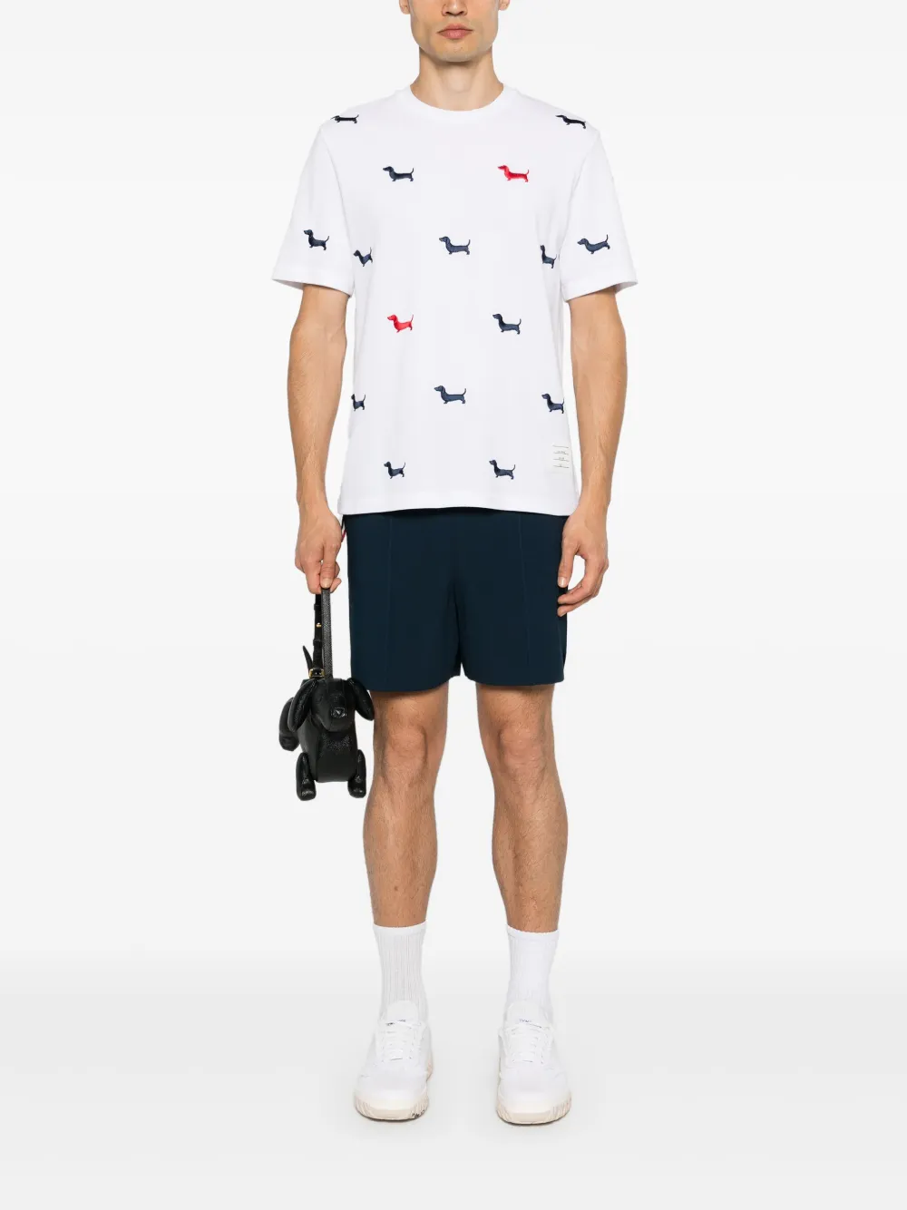 Thom Browne Mid waist trainingsshorts Blauw