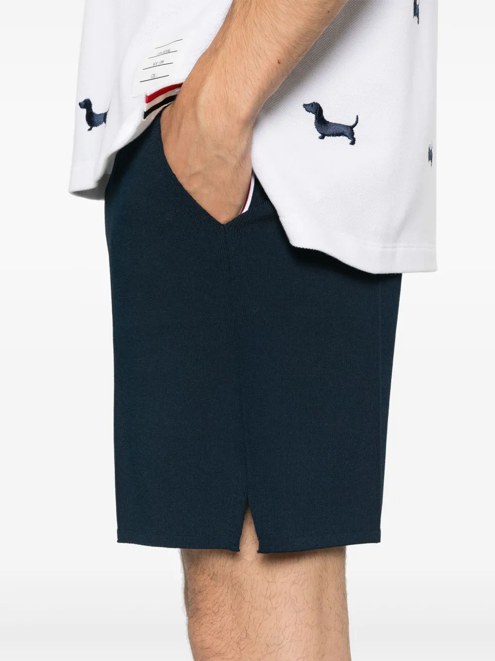 Thom Browne Mid waist trainingsshorts Blauw