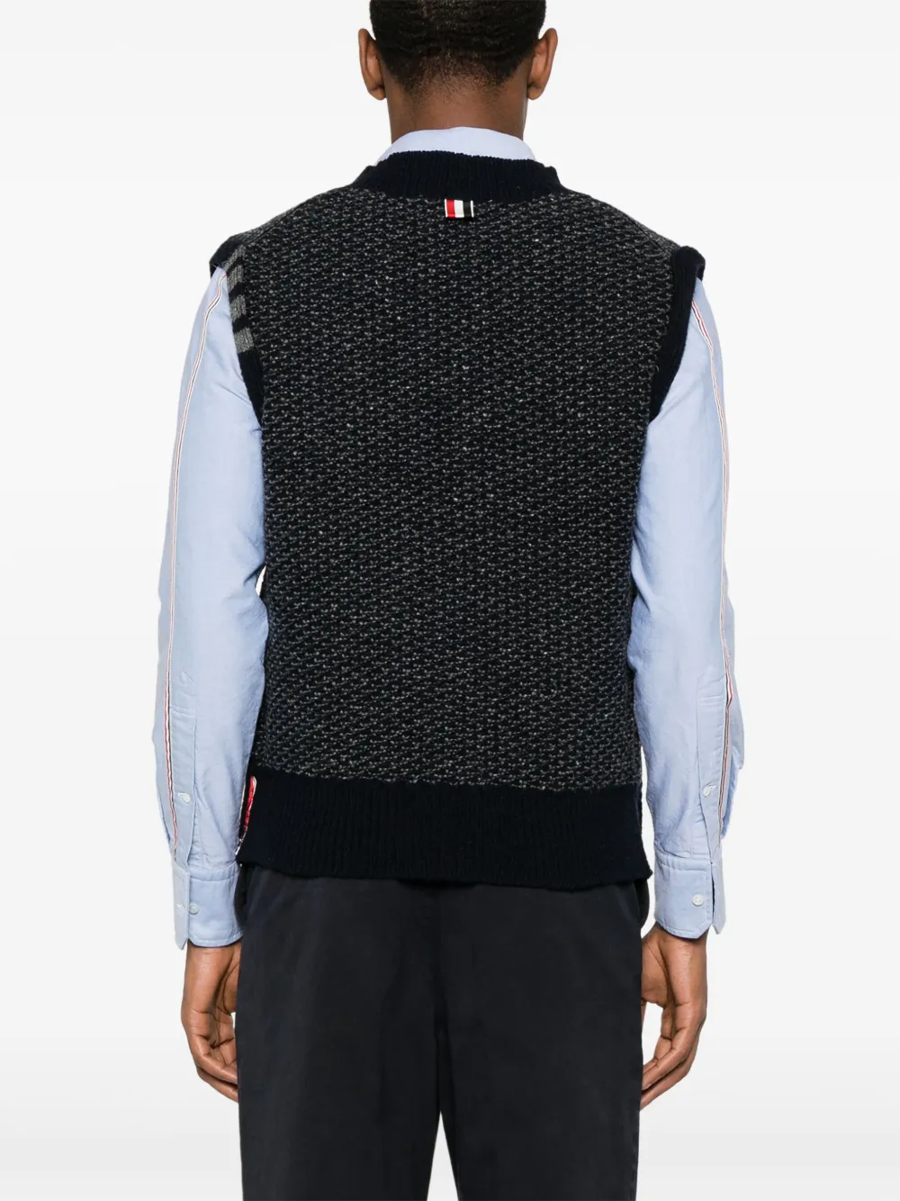 Thom Browne 4-bar Knitted Vest In 蓝色