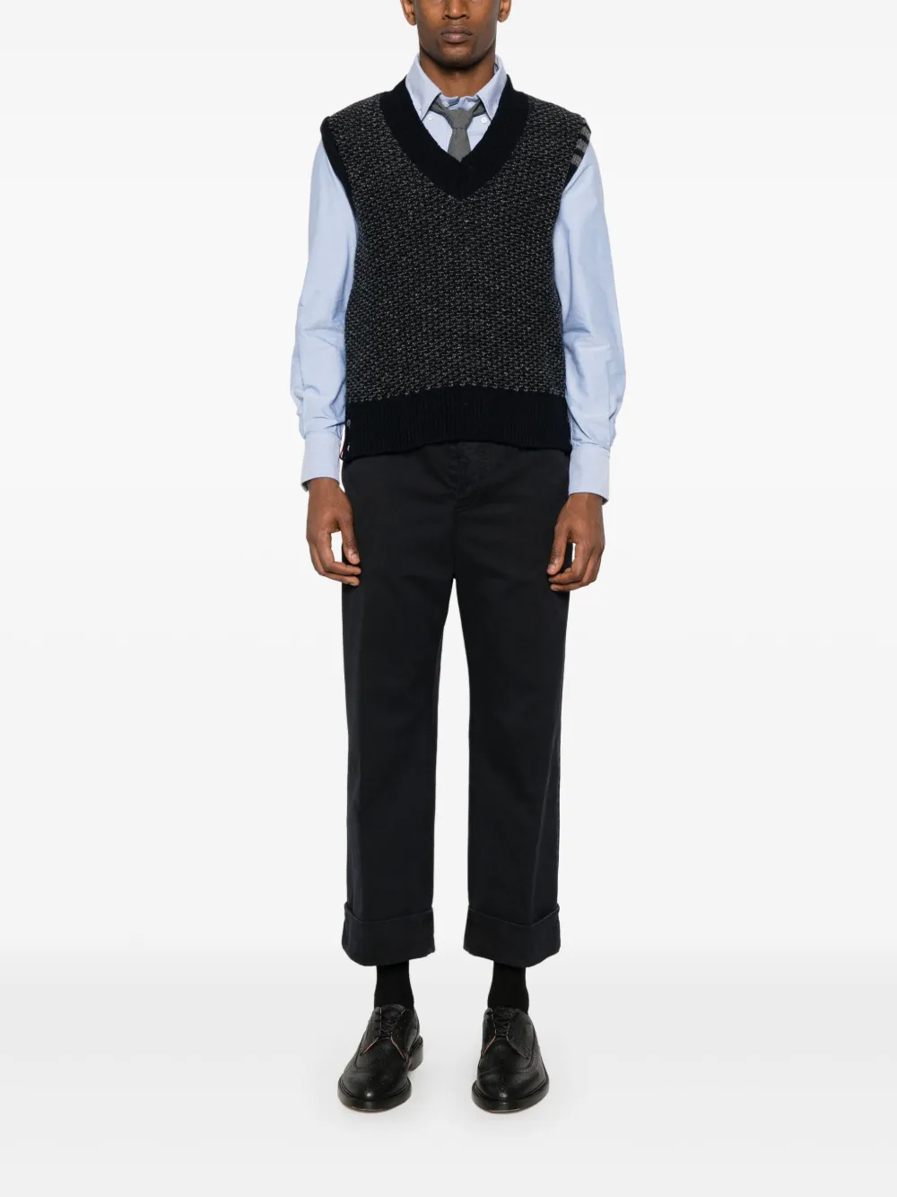 thombrowne Thom Browne Hemd met vier strepen - Blauw