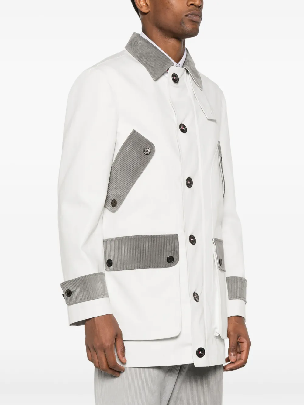 Thom Browne Mantel met enkele rij knopen Grijs