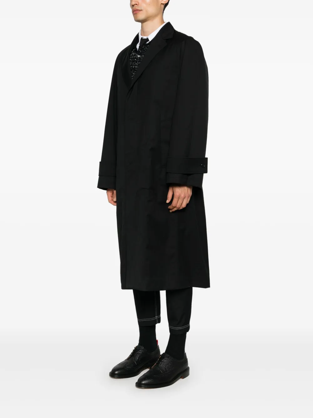 Thom Browne Single-breasted Wool Coat In Black