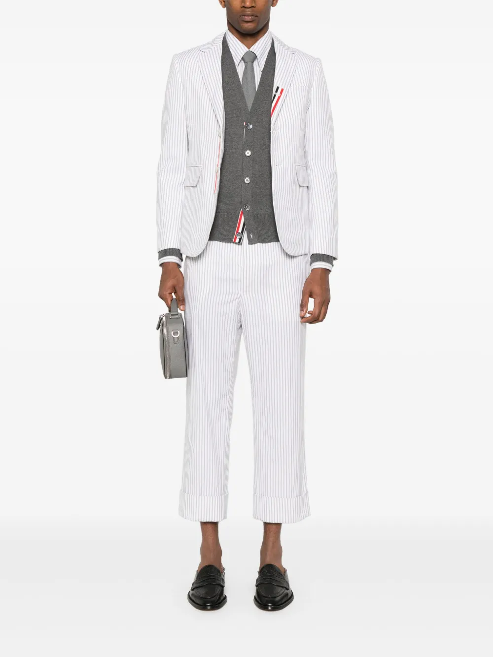Thom Browne striped low-rise tapered trousers | Tapered Pants | Image 2