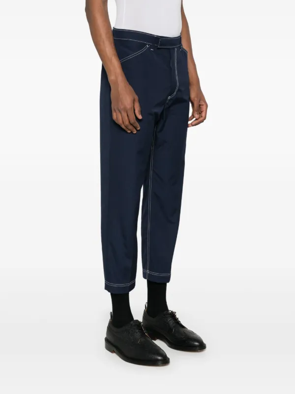 Thom Browne mid-rise Tapered Chinos | Blue | FARFETCH GE