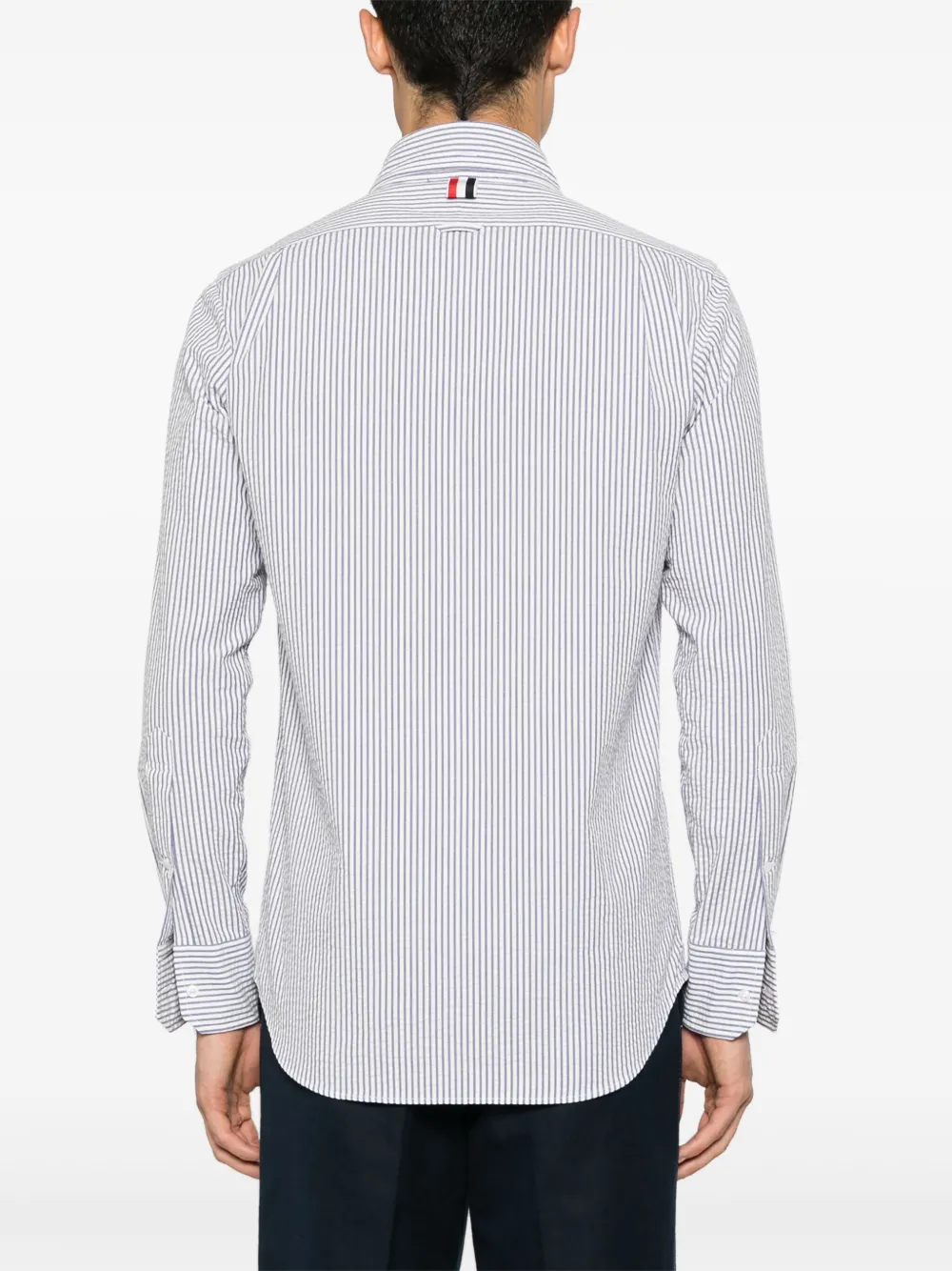 Thom Browne Shirtjack met geborduurde bloemen Blauw