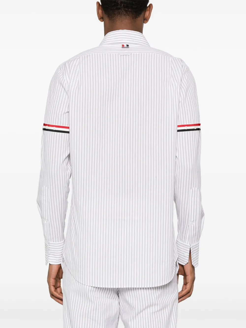 Shop Thom Browne Rwb-stripe Cotton Shirt In White