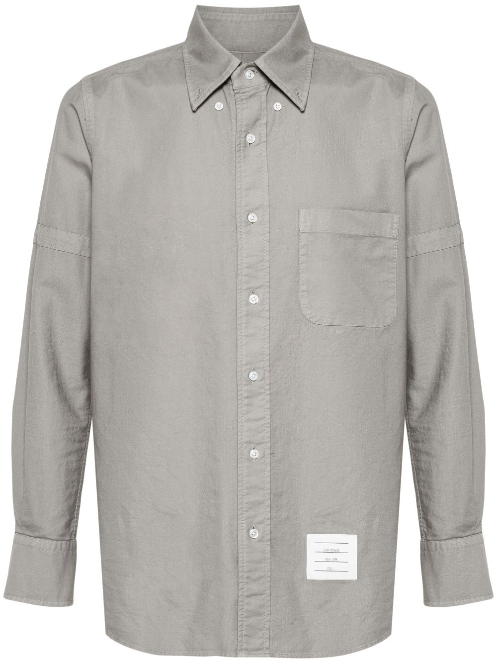 Thom Browne adjustable-armbands cotton shirt - Grey