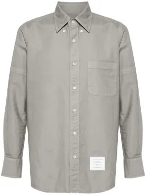 Thom Browne Chambray 4-Bar Shirt | Grey | FARFETCH