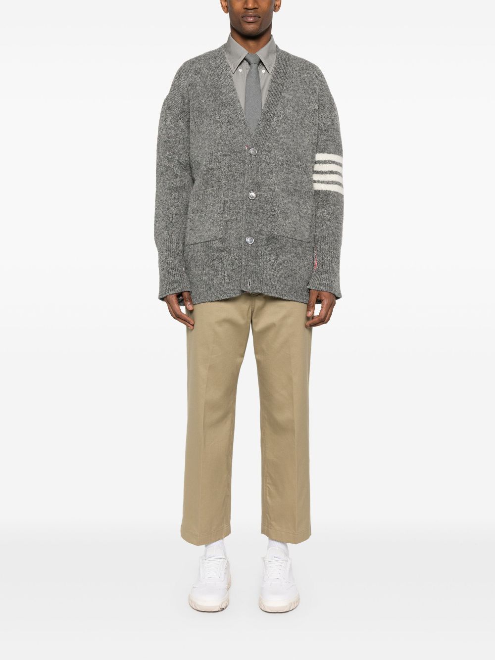 Thom Browne adjustable-armbands cotton shirt - Grey