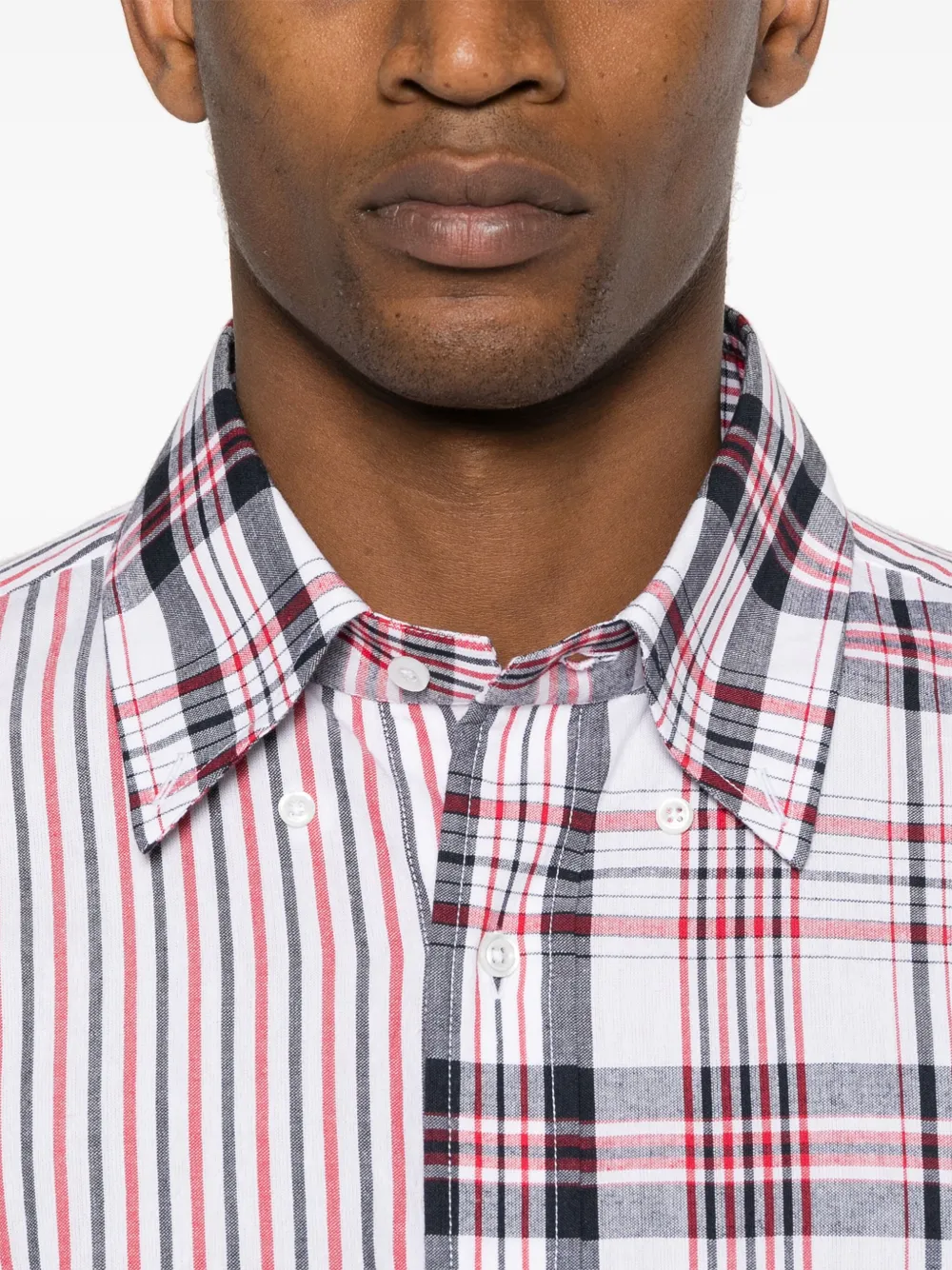 Thom Browne Overhemd met gemixt patroon Wit