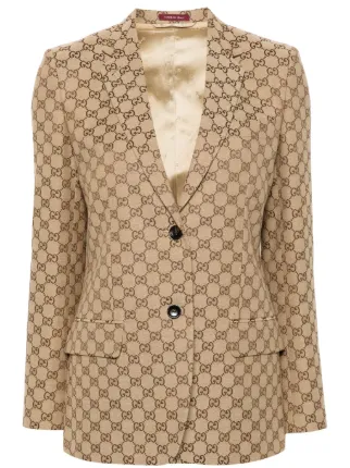 Gucci GG Canvas single-breasted Blazer | Neutrals | FARFETCH Gucci GG Canvas single-breasted Blazer | Neutrals | FARFETCH