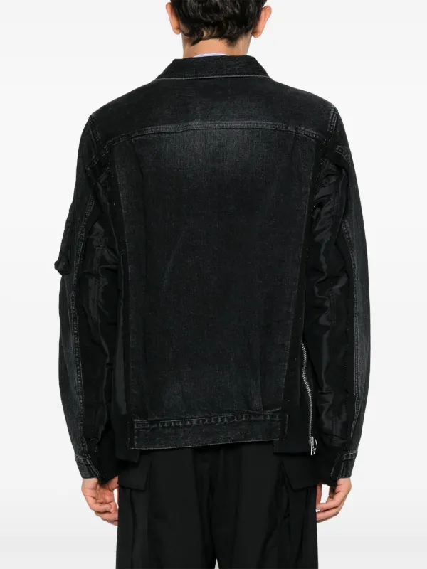 sacai アーカイブパッチワークジャケット 2021SS Sacai パッチワーク デニムジャケット | ブラック | FARFETCH JP