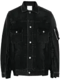 sacai patchwork denim jacket - Black