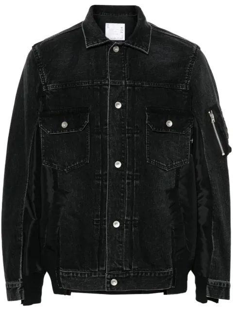 sacai patchwork denim jacket