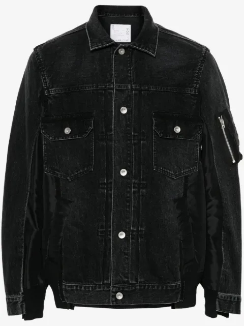 sacai patchwork denim jacket
