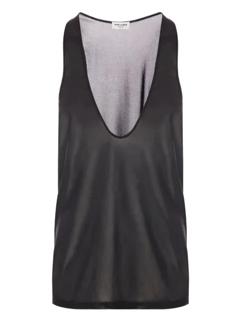 Saint Laurent Tanktop met diepe ronde hals
