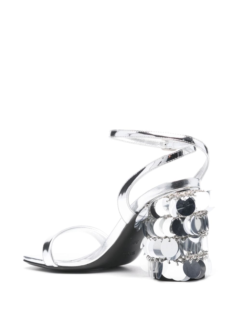 Rabanne 95mm paillette-embellished sandals Silver