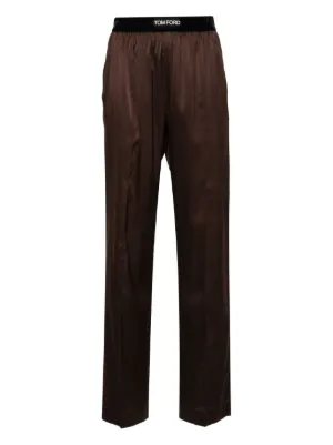 【Tom Ford】Logo サテン パジャマパンツ、ブラック メンズ Tom Ford ナイトウェア & パジャマ | オンラインセールは