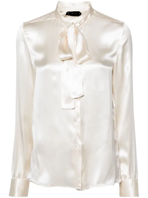 Chemise en soie à col lavallière - TOM FORD - Modalova