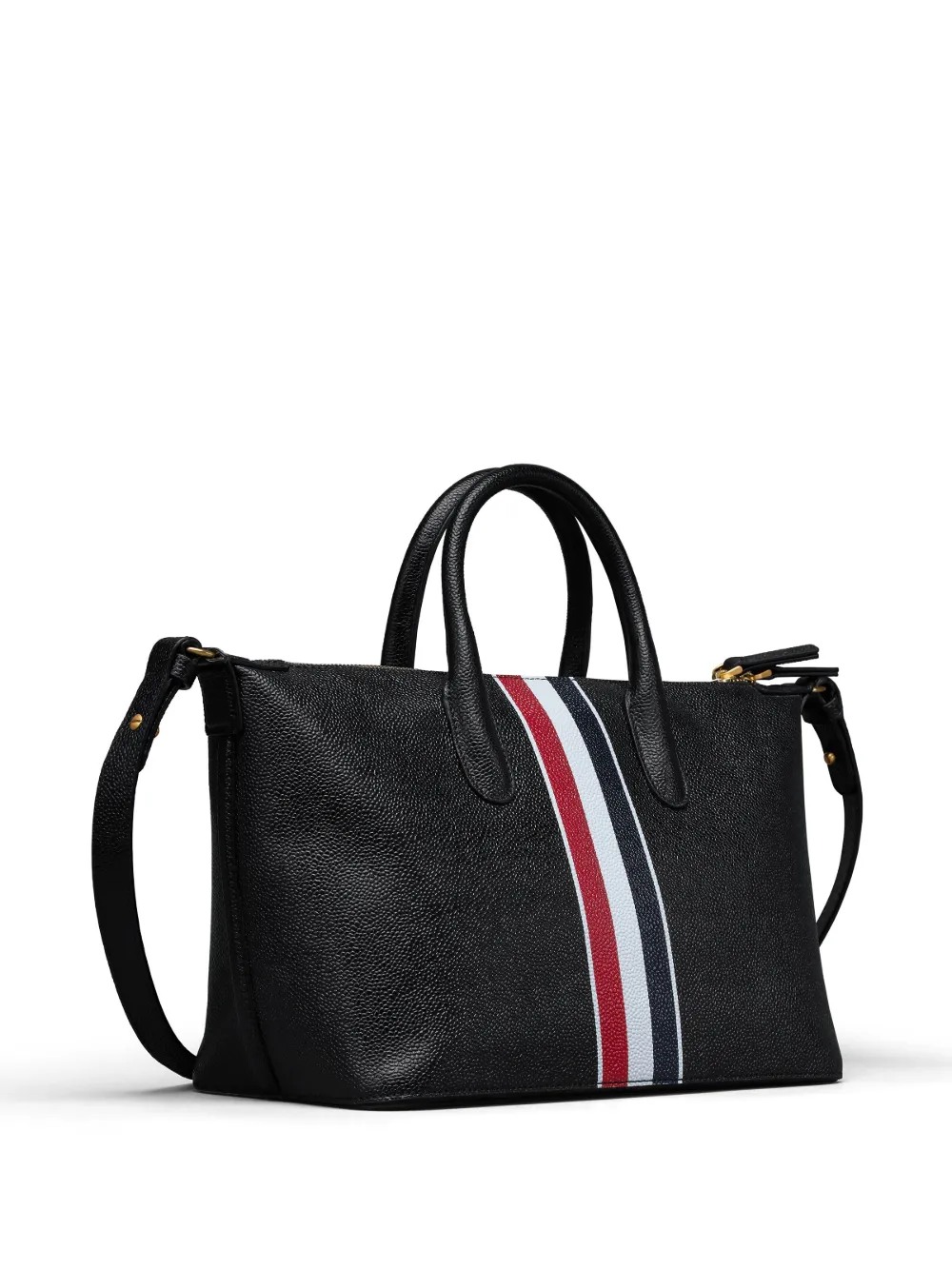 Shop Thom Browne Small Leather Duffle Bag In Black