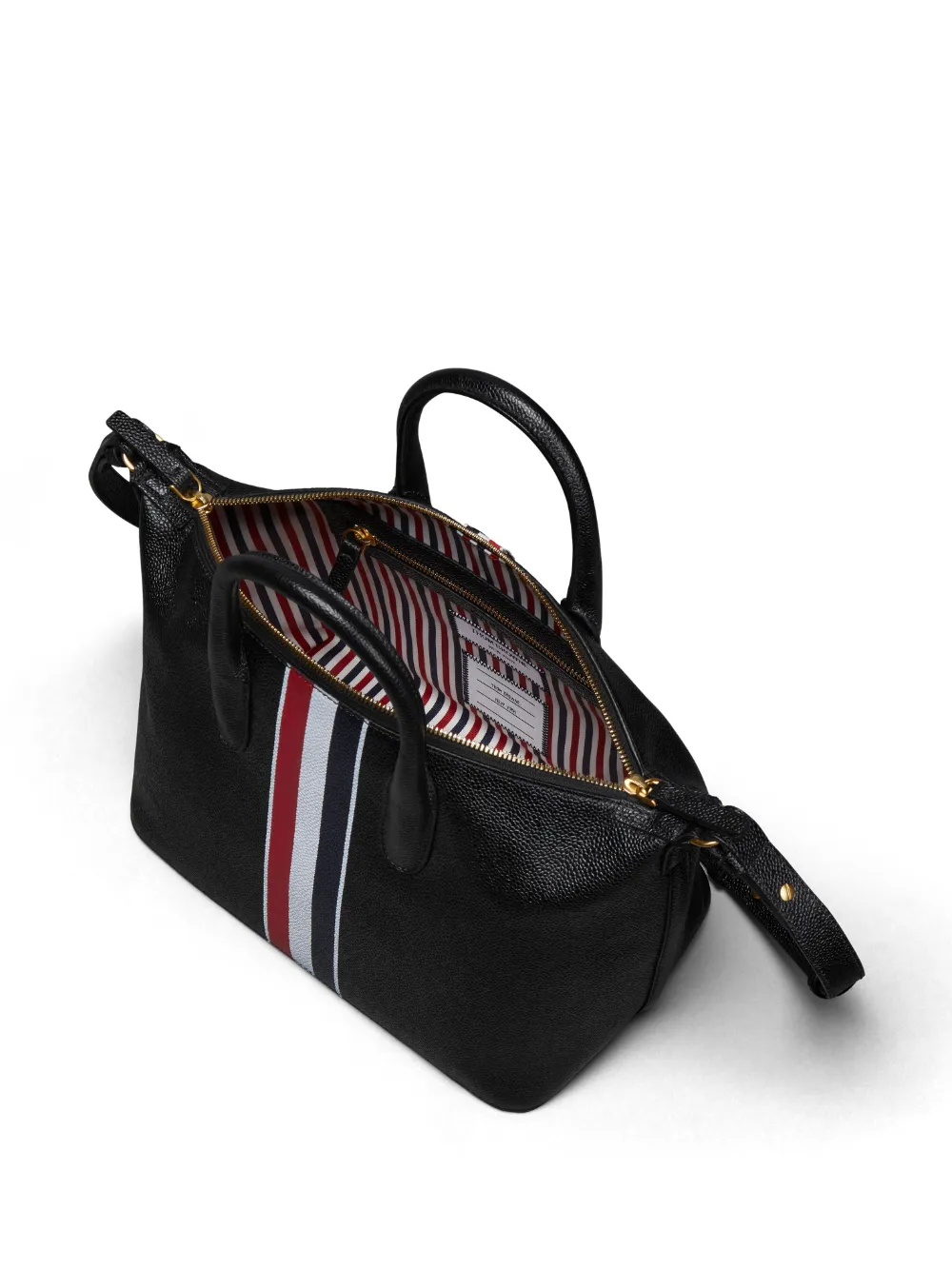 Shop Thom Browne Small Leather Duffle Bag In Black