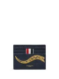 Thom Browne snake-embroidered cardholder - Blue