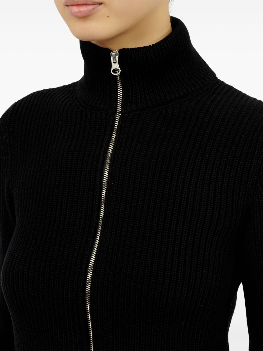 MM6 Maison Margiela ribbed cotton zip-up cardigan Women