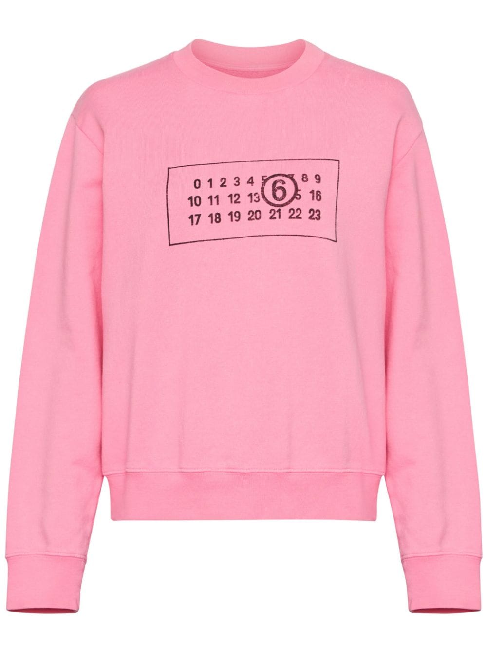 Mm6 Maison Margiela Numbers-motif Cotton Sweatshirt In Rosa