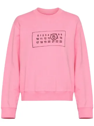 MM6 Maison Margiela ナンバーモチーフ スウェットシャツ | ピンク 