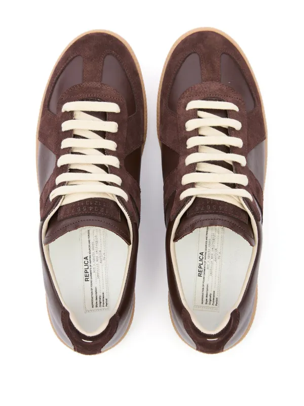 【関税＆送料込み】Maison Margiela Brown And Dark Green Sne Maison Margiela Replica Sneakers | Brown | FARFETCH