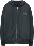 MM6 Maison Margiela patchwork zip-up cotton hoodie - Black