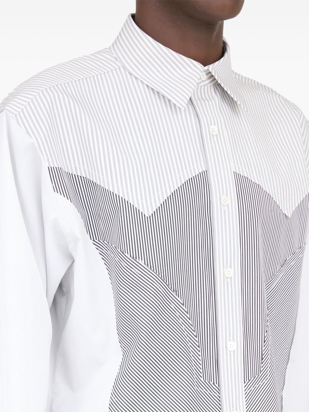 Maison Margiela panelled striped cotton shirt Men