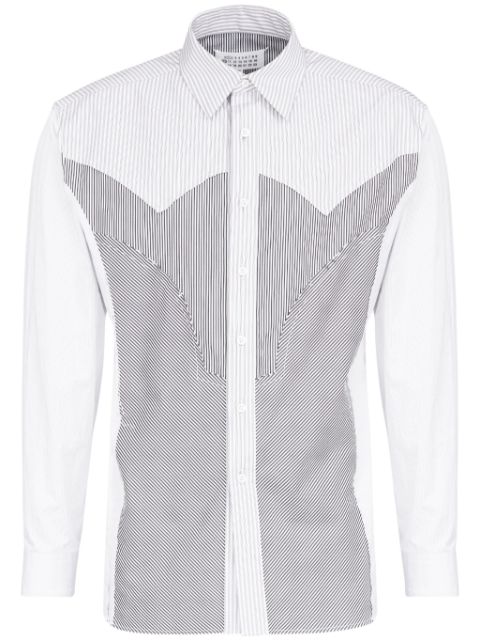 Maison Margiela panelled striped cotton shirt Men