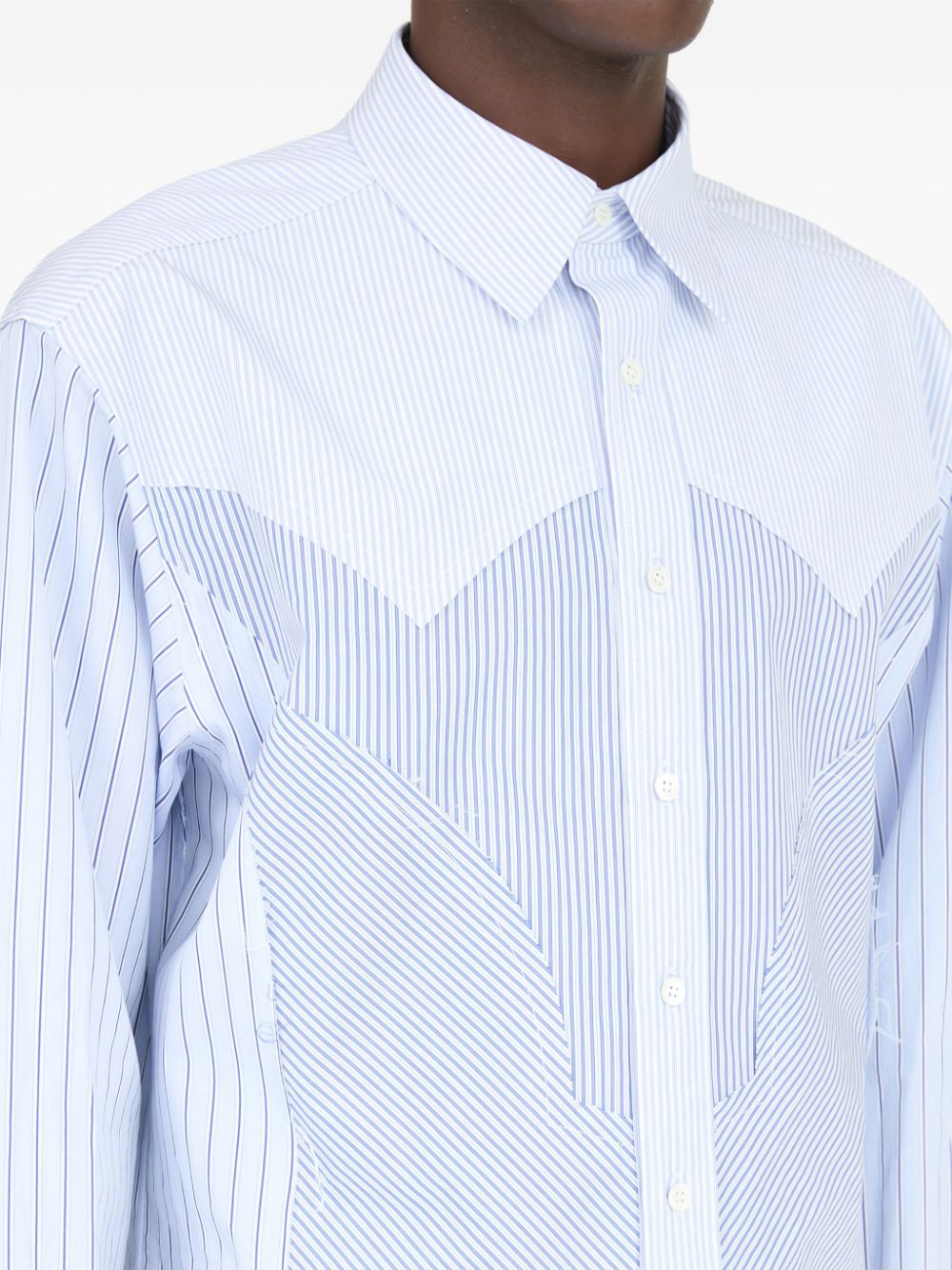 Maison Margiela panelled striped cotton shirt Men