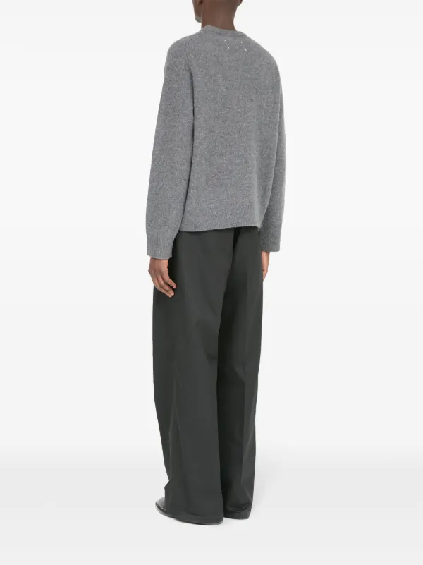 Maison Margiela crew-neck Wool Sweater | Grey | FARFETCH