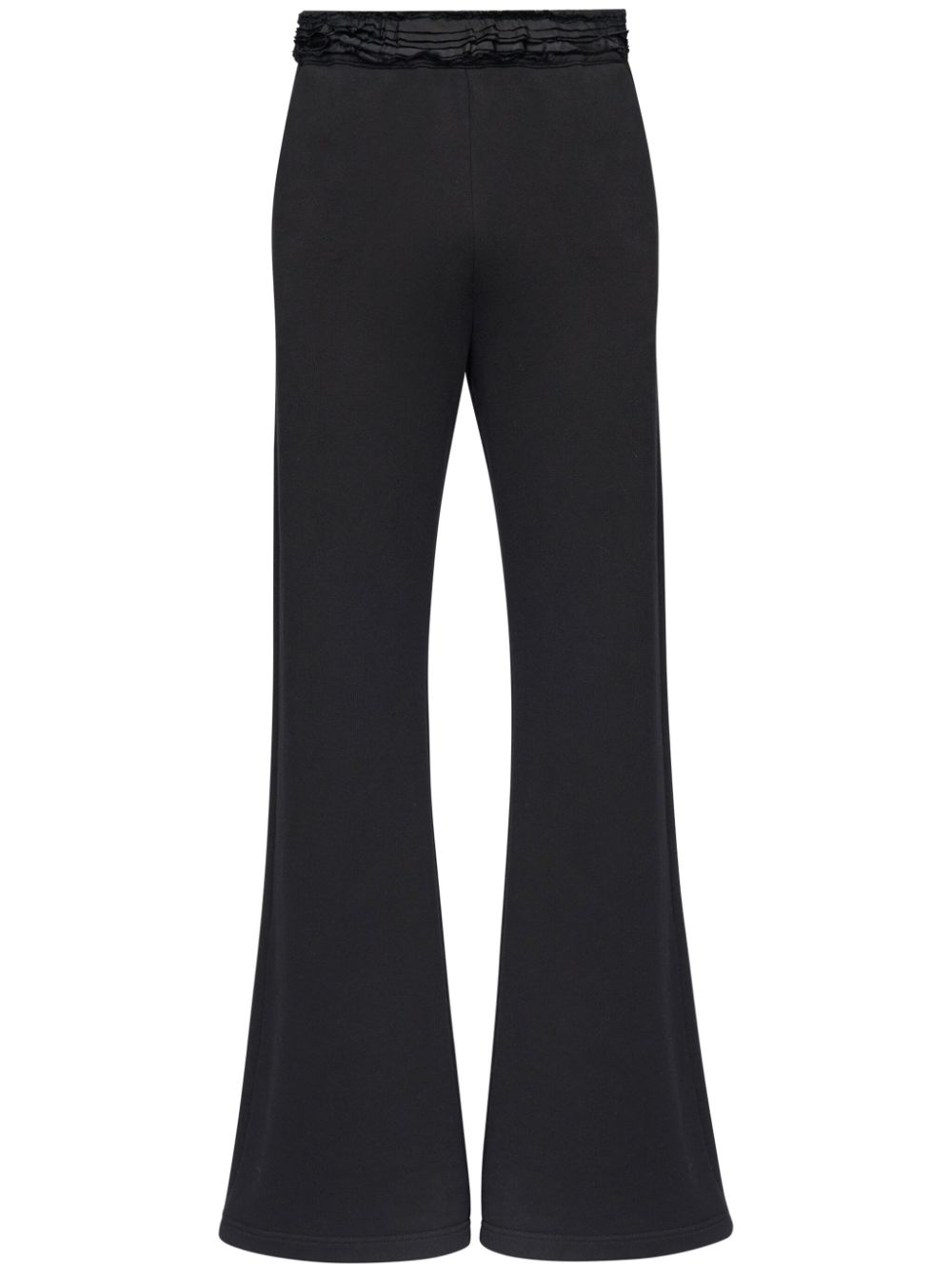 ruffled-waist flared trousers