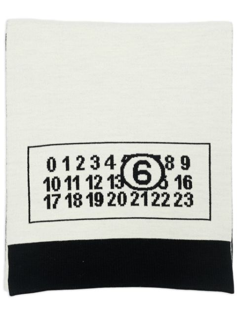 MM6 Maison Margiela logo-print wool-blend scarf Women