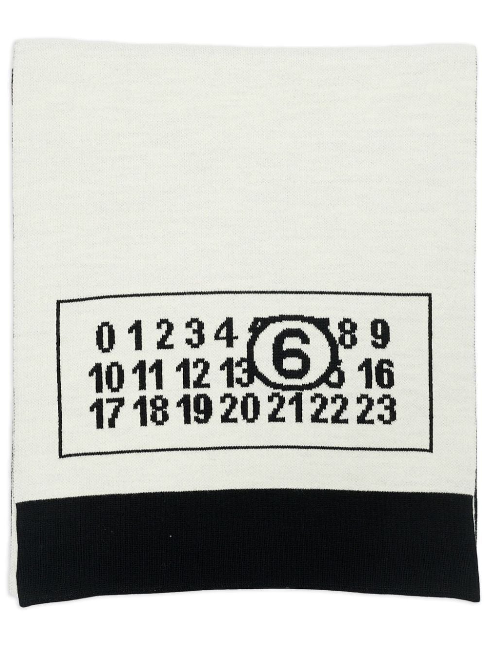 Mm6 Maison Margiela Logo-print Wool-blend Scarf In Black