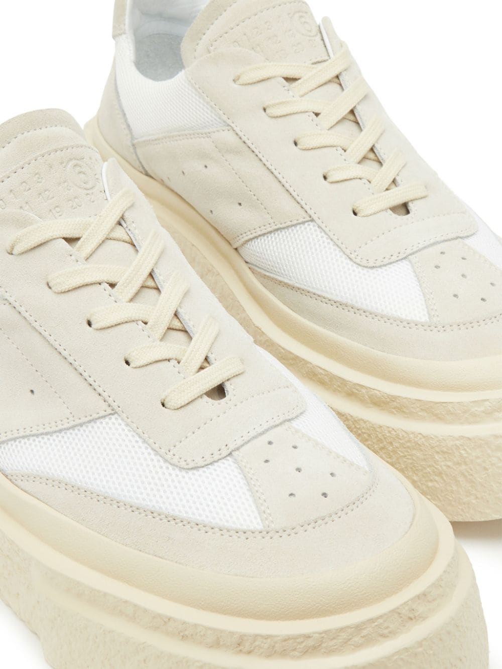 Shop Mm6 Maison Margiela Gambetta Leather Sneakers In White