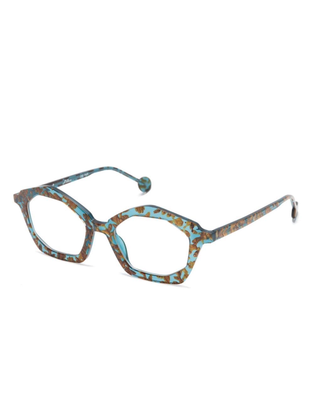 L.A. EYEWORKS Bucatini bril met geometrisch montuur - Blauw